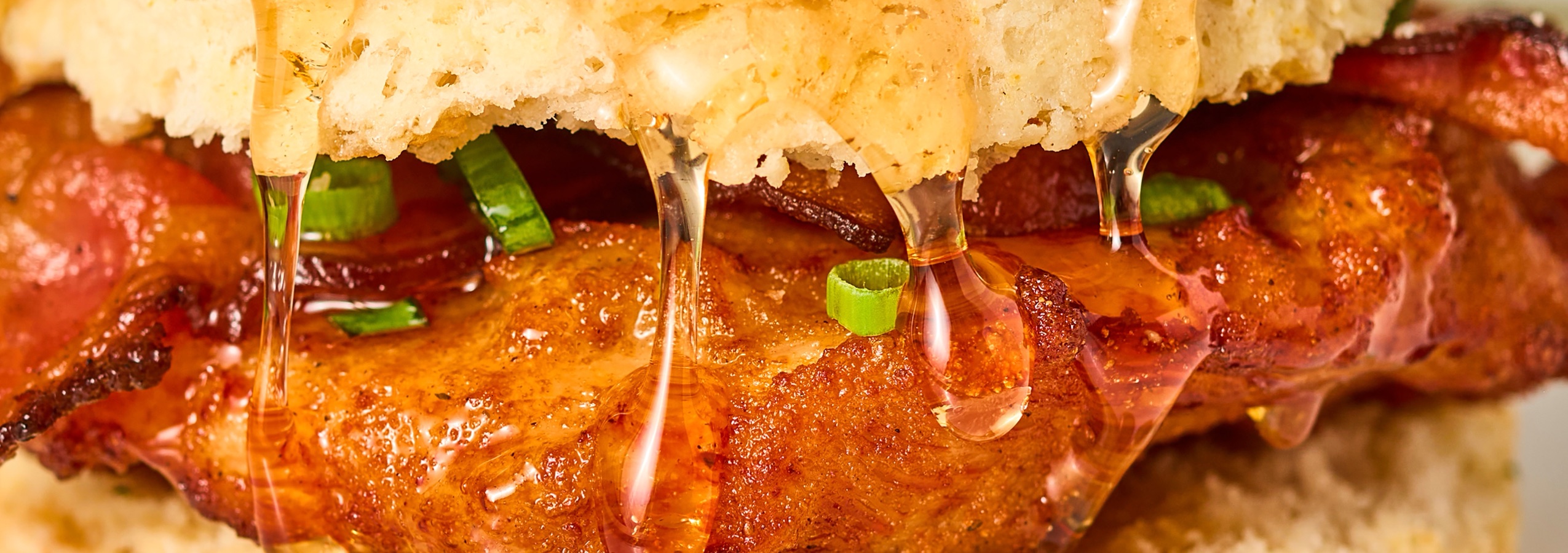 A bacon and egg sandwich on a biscuit, from the Hormel Purpose panel.