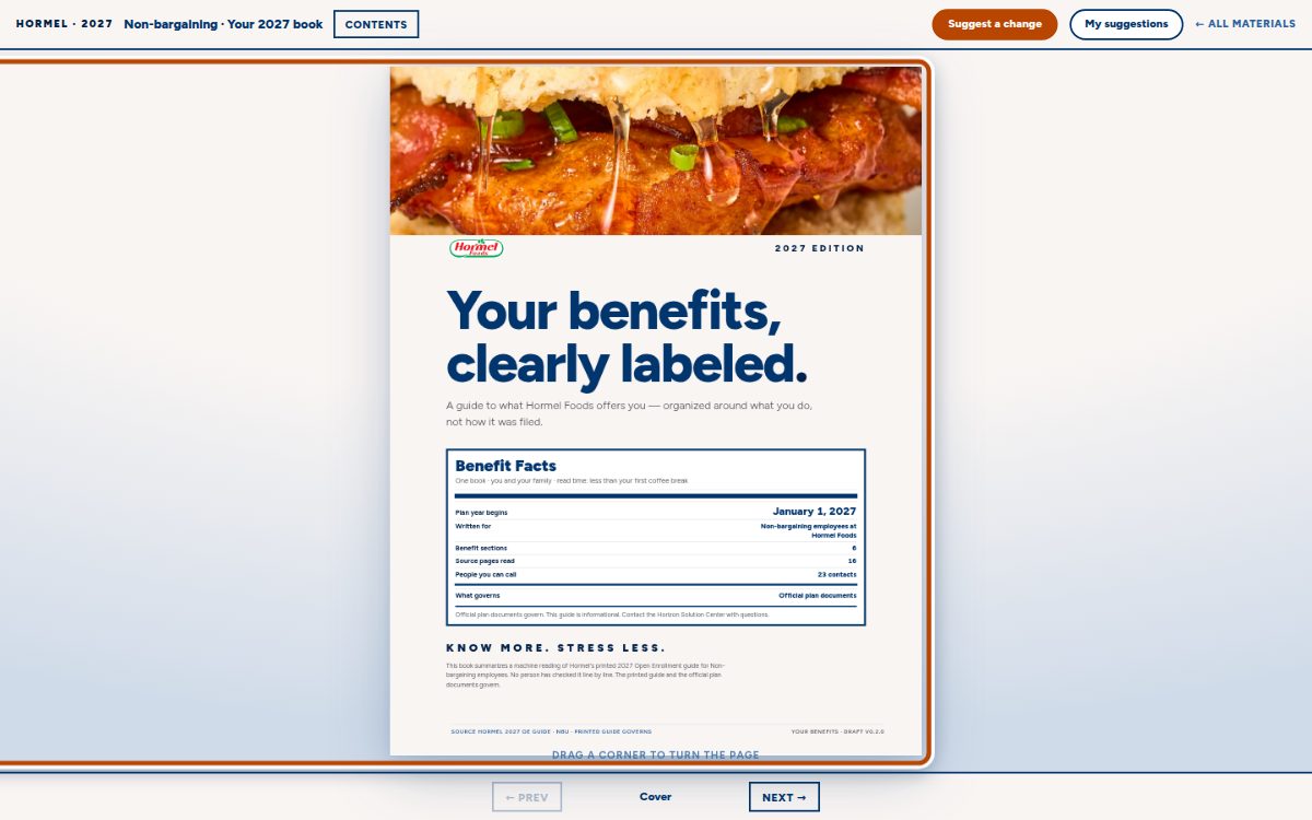 The 2027 book open in the browser, with an orange ring around the book.